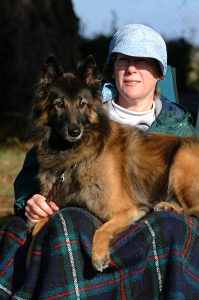 Mercy sitting in Linda's lap