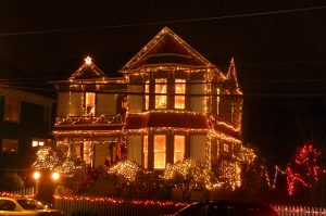 Victorian House at Christmas