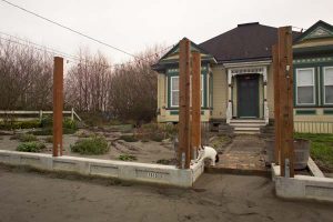 Flood damaged herb garden