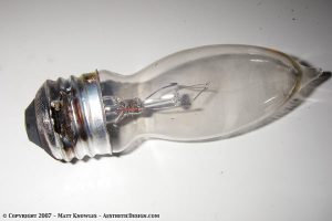 Burned up light bulb